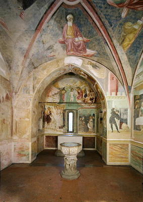 Interior of the Baptistery with fresco depicting scenes from the Life of Saint John, by Tommaso Maso à Tommaso Masolino da Panicale