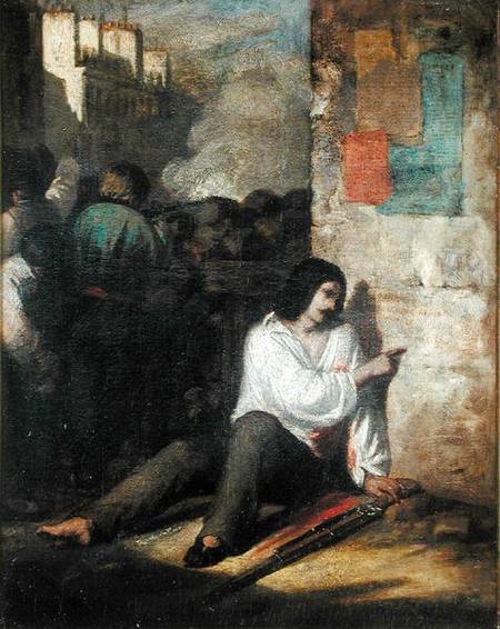 The Barricade in 1848 or, The Injured Insurgent à Tony Johannot