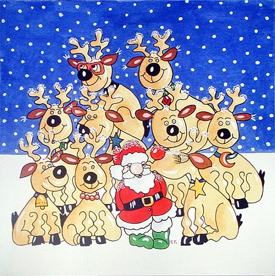 Santa and the Team, 2005 (w/c on paper)  à Tony  Todd