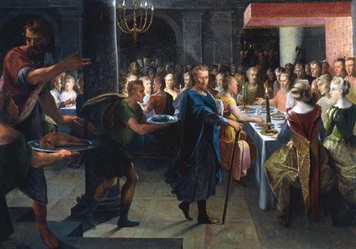 Dice offrant un banquet a Francus, en presance de Hyante et de Climene à Toussaint Dubreuil