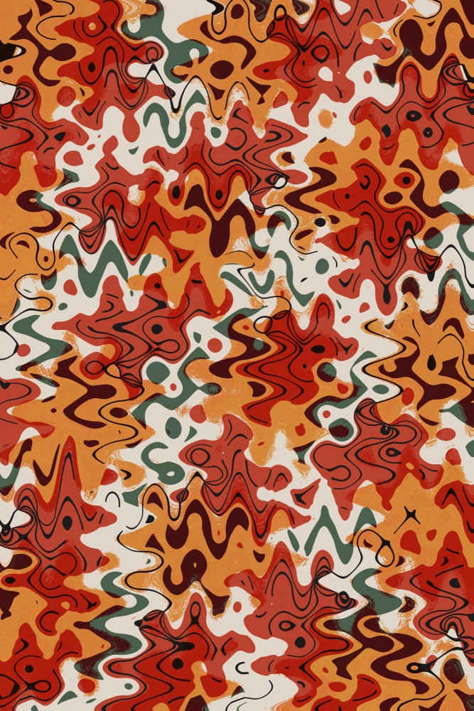 Liquid Red Orange Pattern à Treechild