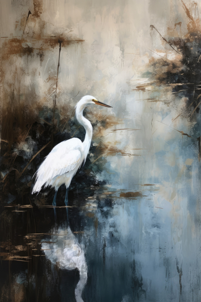 Egret in Lake à Treechild