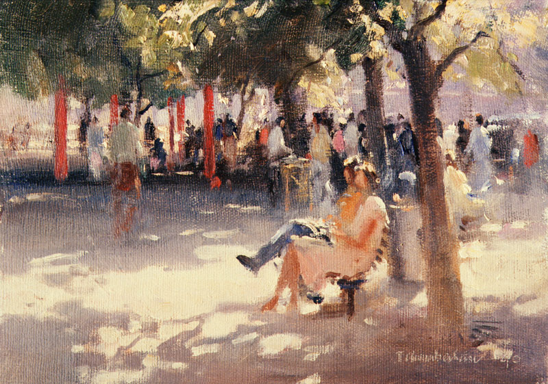 Under the trees, South Bank, 1990  à Trevor  Chamberlain