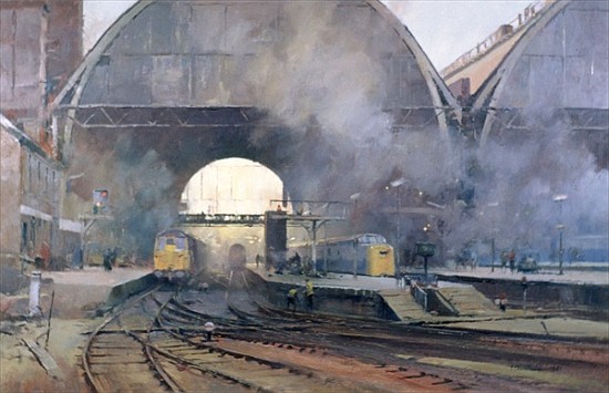 King''s Cross Station (oil on canvas)  à Trevor  Chamberlain