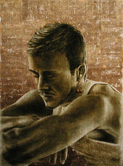 Beckham (b.1975) (oil and gold leaf on cracked gesso on canvas laid on board)  à Trevor  Neal