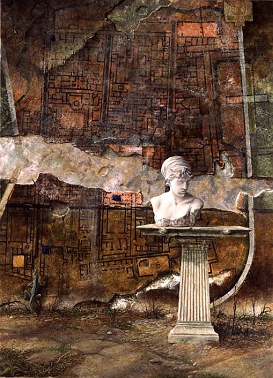 Herculaneum Site Plan, 1994 (oil on canvas)  à Trevor  Neal