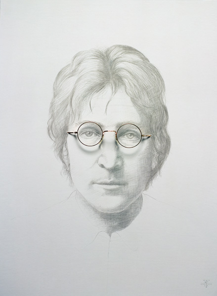 Lennon (1940-80) (silverpoint and spectacles on chinese white on hot pressed paper laid on board)  à Trevor  Neal
