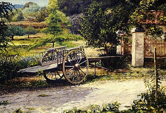 Old Cart, Vichy, France, 1998 (oil on canvas)  à Trevor  Neal