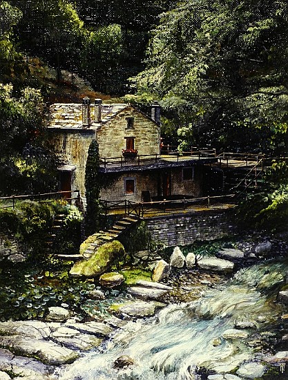 Watermill, Poretta, Tuscany, 1998 (oil on canvas)  à Trevor  Neal