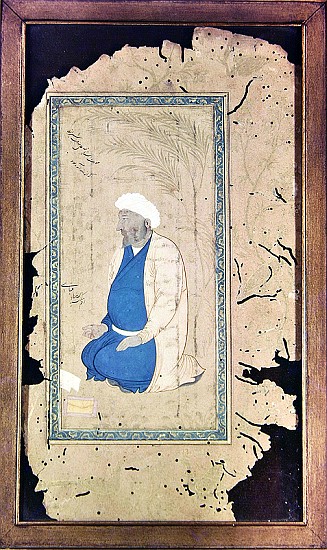 Man kneeling with hand outstretched in prayer à École turque, 18ème siècle