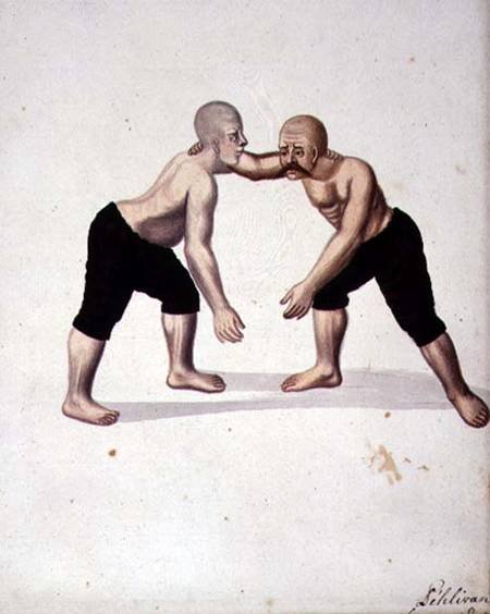 Two Wrestlers, Ottoman period à École turque, 18ème siècle