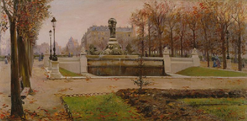 A View of the Tuillerie Gardens, Paris (oil on canvas) à Ulisse Caputo