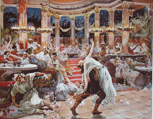 A Banquet in Nero's palace, illustration from 'Quo Vadis' by Henryk Sienkiewicz (1846-1916), c.1910 à Ulpiano Checa y Sanz