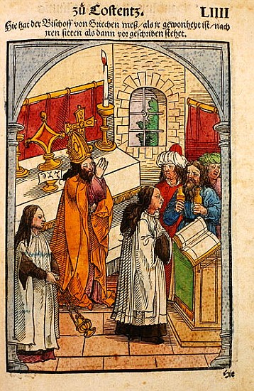 A scene from the Council of Constance, from ''Chronik des Konzils von Konstanz'' à Ulrich von Richental