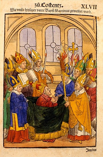 Martin V is installed as Pope at the Council of Constance, from ''Chronik des Konzils von Konstanz'' à Ulrich von Richental