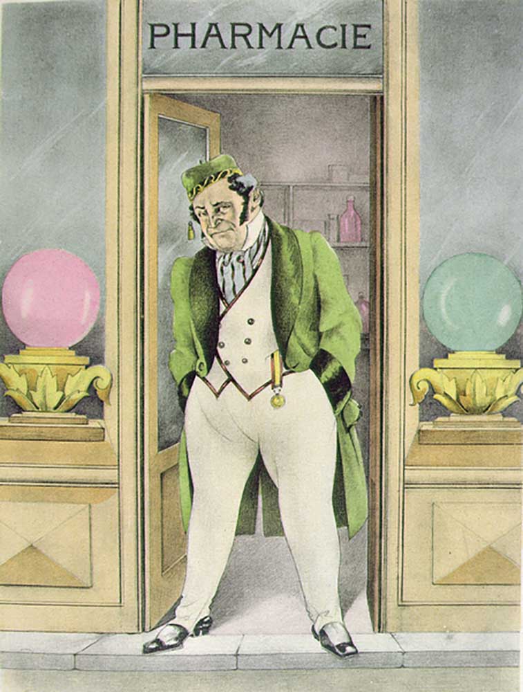 The Pharmacist Homais, Illustration for Madame Bovary by Gustave Flaubert (1821-80) published by Gib à Umberto Brunelleschi