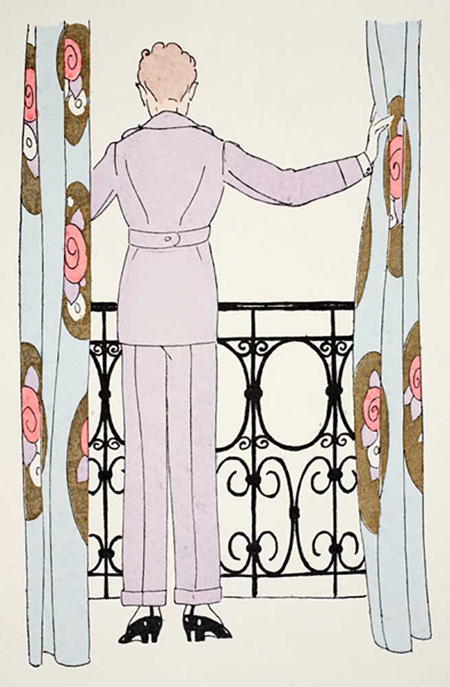Woman in Trouser Suit at window à Umberto Brunelleschi