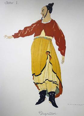 Costume for a dignitary from Turandot by Giacomo Puccini, sketch by Umberto Brunelleschi (1879-1949)