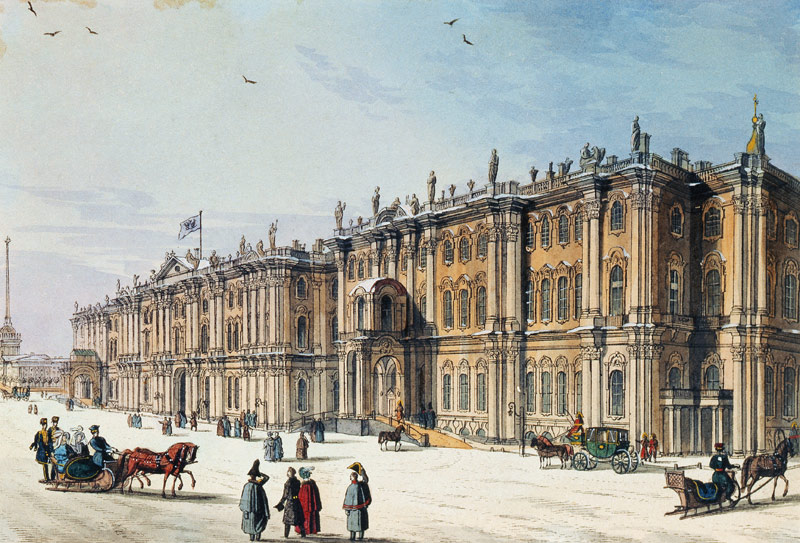 View of the Winter Palace in Saint Petersburg (Album of Marie Taglioni) à Artiste inconnu