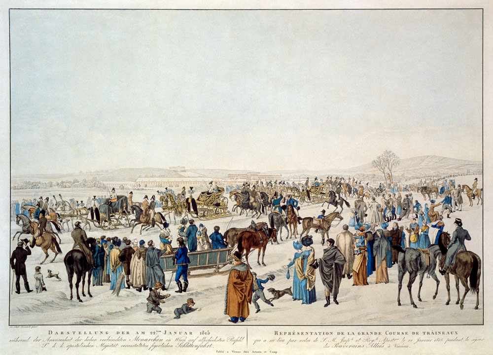 The ceremonious sledge journey on the 22nd January 1815 in Vienna à Artiste inconnu