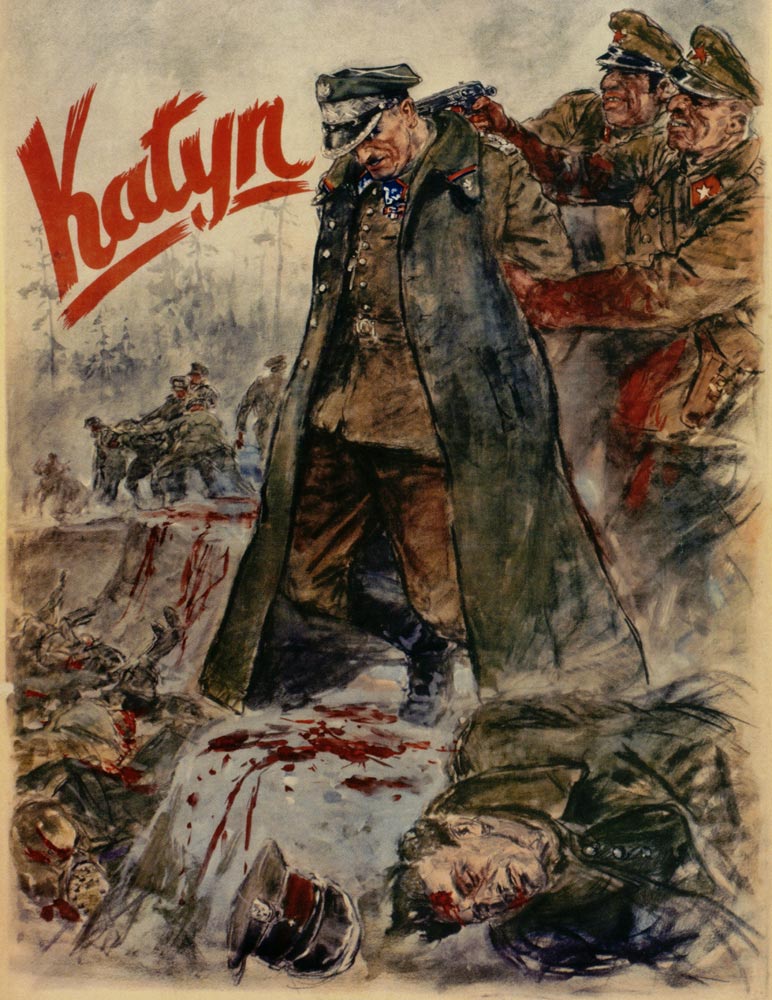 The Katyn massacre (Nazi propaganda poster) à Artiste inconnu