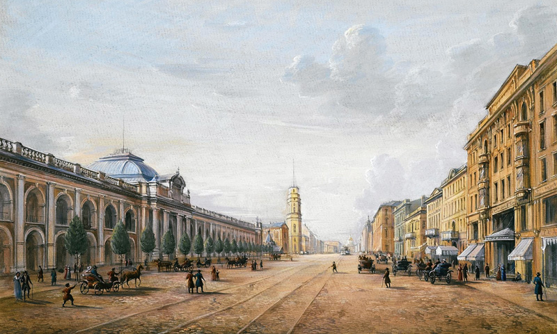 View of the Nevsky Prospekt in Saint Petersburg à Artiste inconnu