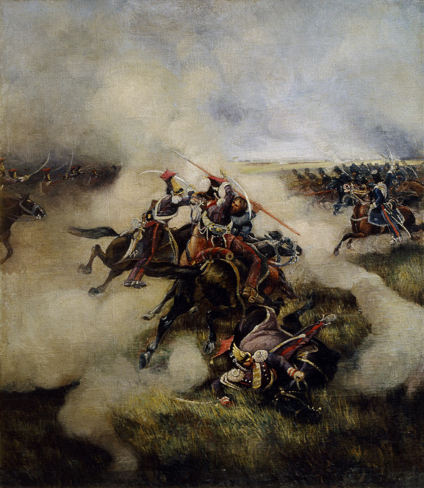 Polish uhlans fighting with cossacks à Artiste inconnu