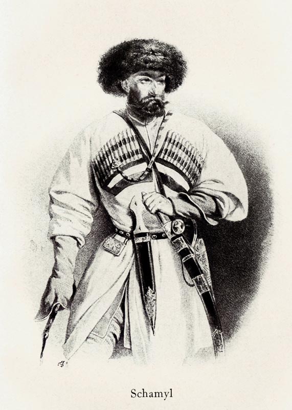Portrait of Imam Shamil (1797-1871) à Artiste inconnu