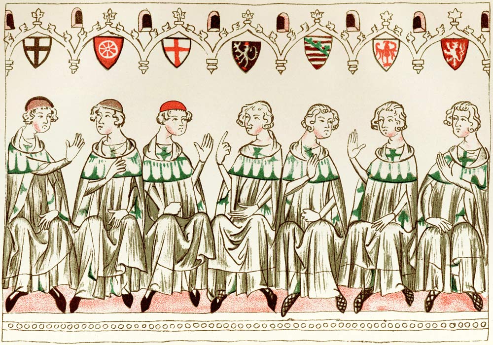 Seven Prince Electors voting for Henry VII, Holy Roman Emperor (Copy of a miniature from the Balduin à Artiste inconnu