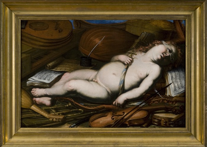 Cupid Among Musical Instruments à Artiste inconnu