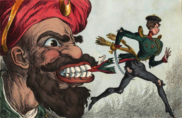 The beginning of the Crimean war by eyes of the West European caricaturist à Artiste inconnu