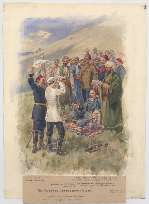 The April Uprising 1878. Negotiations at the headquarters of the insurgents à Artiste inconnu