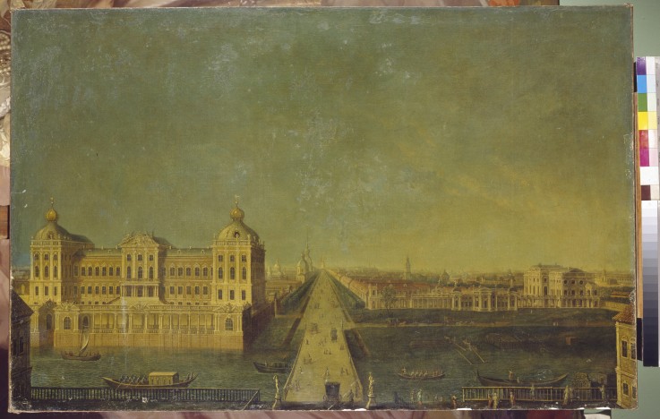 View of the Nevsky Prospekt from the Anichkov Palace with the Shuvalov's House à Artiste inconnu
