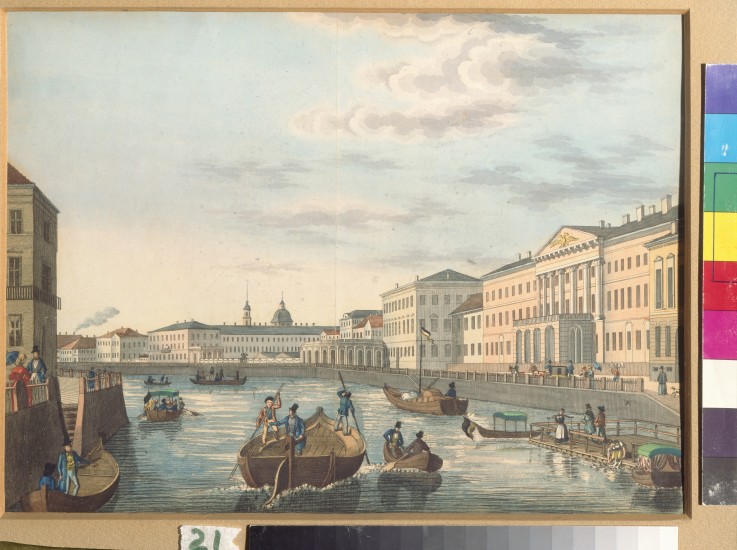 View of the Fontanka River in Saint Petersburg à Artiste inconnu