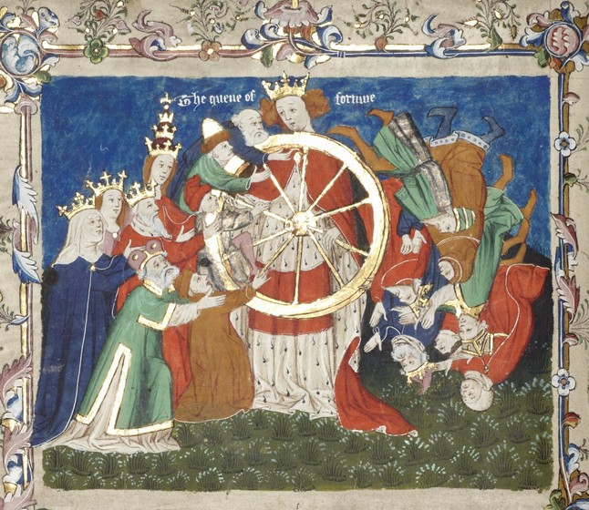The Wheel of Fortune (from an manuscript of Troy Book by John Lydgate) à Artiste inconnu