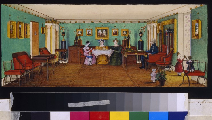 The Drawing Room in the House of Count Josef August Ilinsky in Romaniv à Artiste inconnu