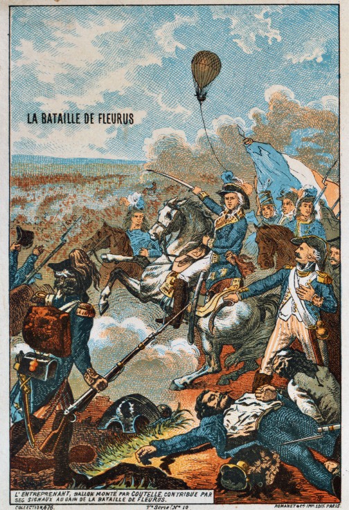 The balloon Entreprenant, flown by Coutelle, at the battle of Fleurus, 1794 (From the Series "The Dr à Artiste inconnu