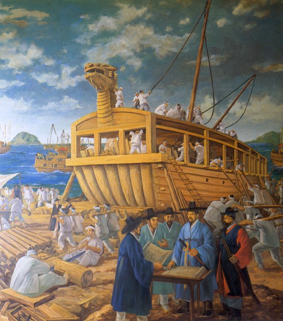 Building the Turtle Ship (From: Ten Scenes of Yi Sun-Shin's Life) à Artiste inconnu