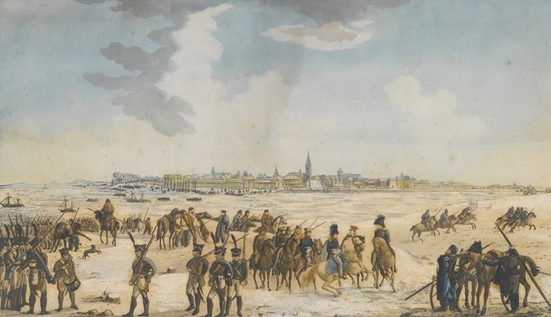 The Crossing of the Rhine near Düsseldorf by the Russian Army, 13 January 1814 à Artiste inconnu