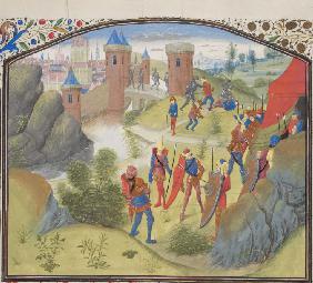 The Siege of Antioch. Miniature from the "Historia" by William of Tyre