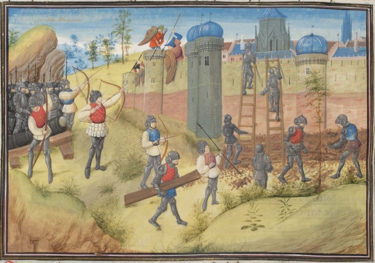 The Siege of Jerusalem, 1099. Miniature from the "Historia" by William of Tyre à Artiste inconnu