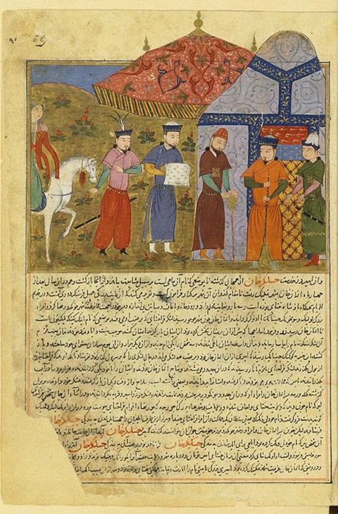 The siege of Beijing. Miniature from Jami' al-tawarikh (Universal History) à Artiste inconnu