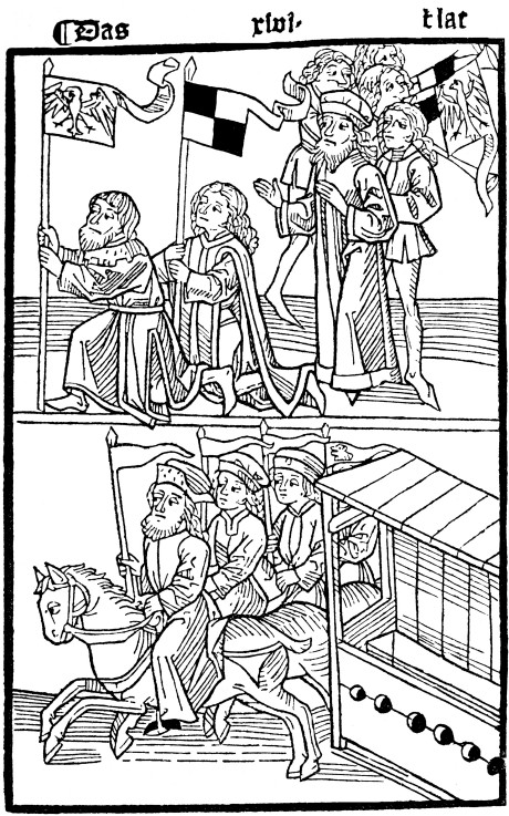 Frederick I receives Brandenburg (Right half) à Artiste inconnu