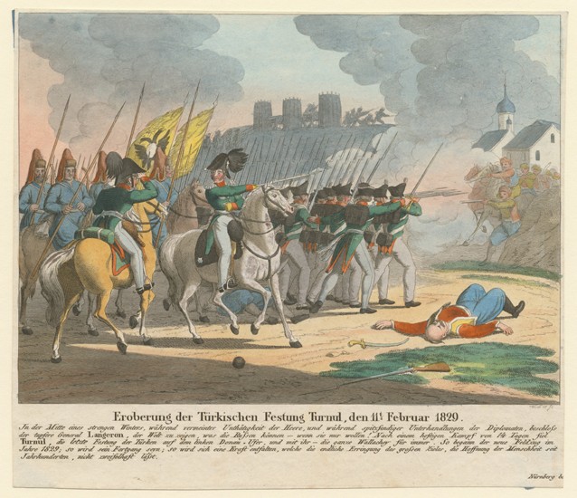 The Fall of the Turnu fortress on February 11, 1829 à Artiste inconnu