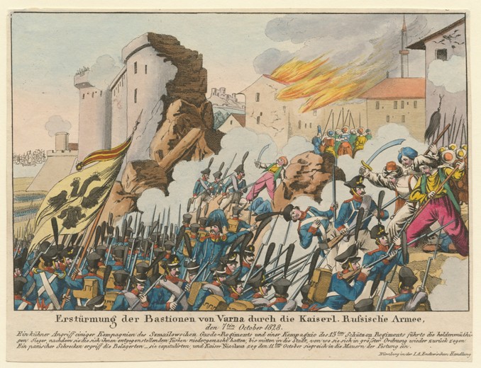 The storming the bastions of Varna by the Russian army on September 1828 à Artiste inconnu