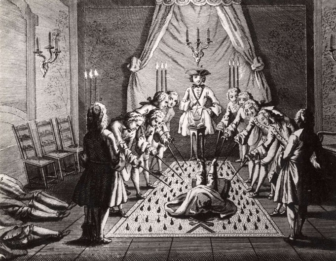 The French Freemasons initiation ceremony à Artiste inconnu