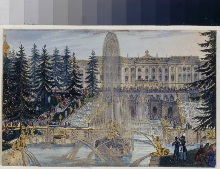 The Grand Cascade of Peterhof (Album of Marie Taglioni) à Artiste inconnu