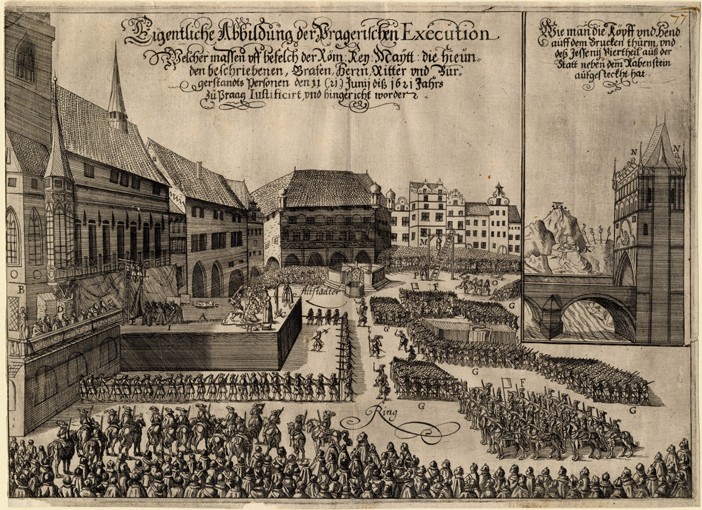 Execution of 27 Protestant Leaders on the Old Town Square in Prague on June 21, 1621 à Artiste inconnu