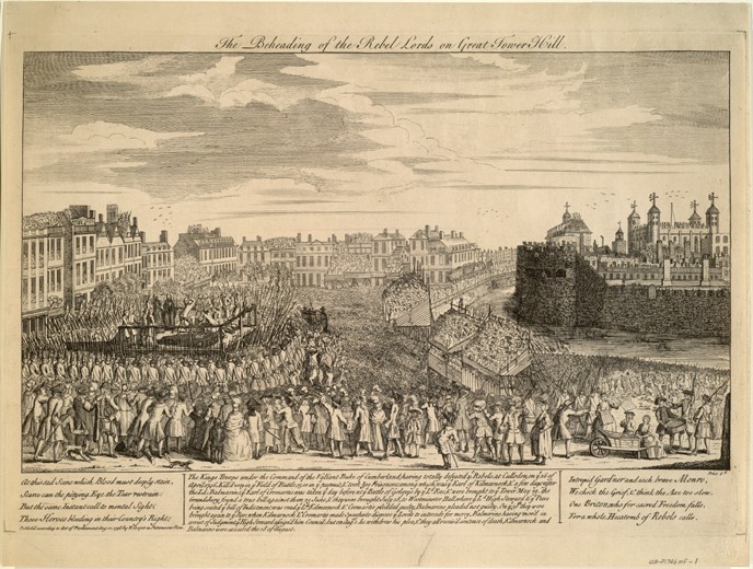 The Beheading of the Jacobite rebels at Tower Hill à Artiste inconnu