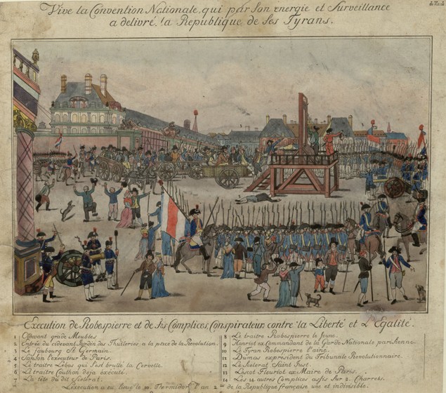 The execution of Robespierre and his supporters on 28 July 1794 à Artiste inconnu